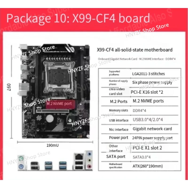 X99-CF4 جميع اللوحة الرئيسية للحالة الصلبة Cf4 شرائح C612 واحدة DDR3x4 عرض خاص جديد #2