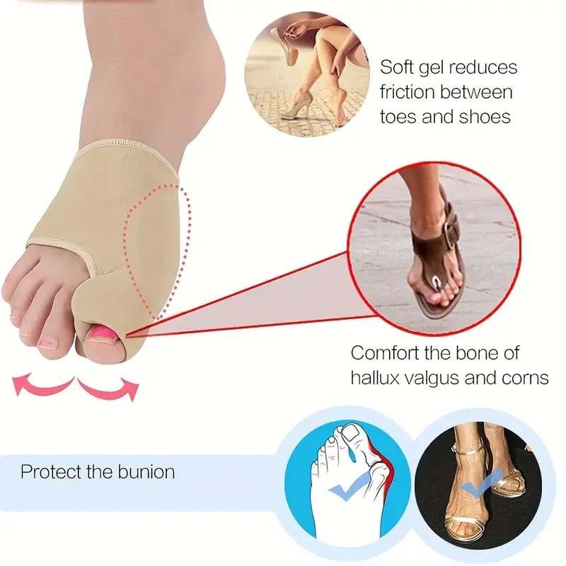 1 Pair of Soft Feet Covers: Big Toe Splitter, Hallux Valgus Corrector Palm Covers for Maximum Comfort