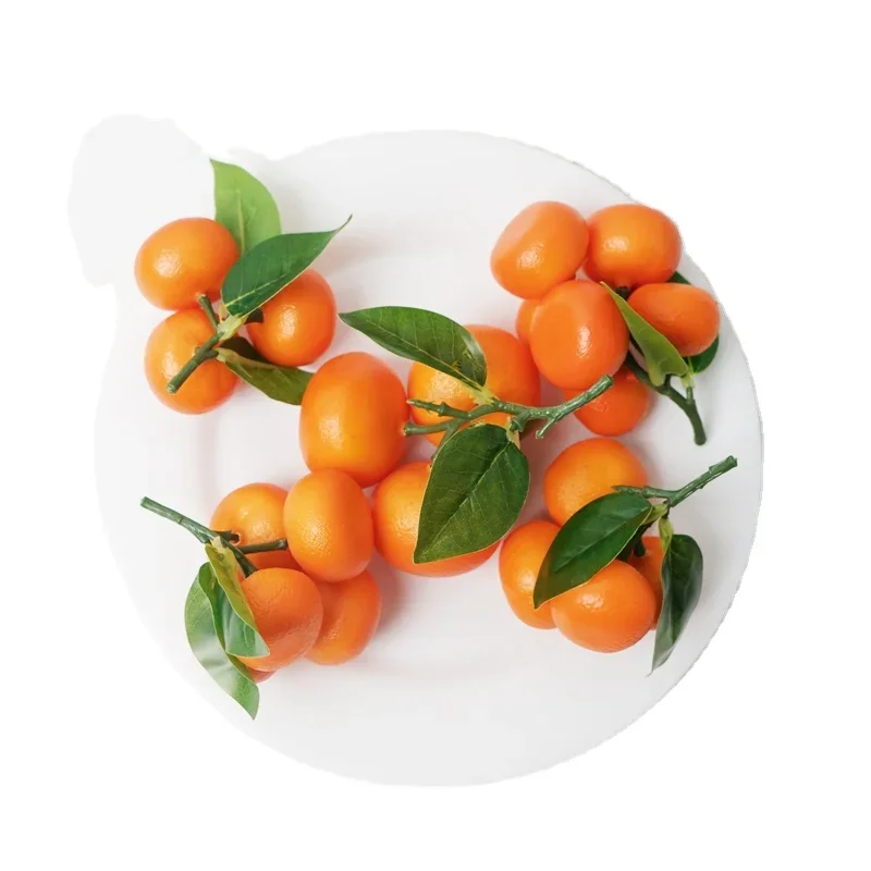 1pc Simulation Sand Honey Orange Fake Sugar Orange with Leaves Fruit Window Festive Activities on Site Meeting Room Table Decor