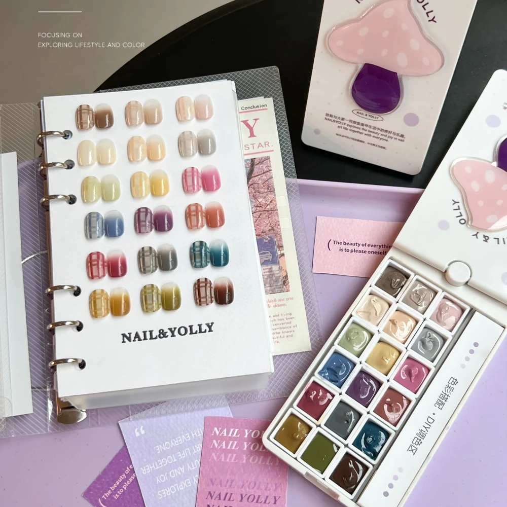 

Гель-лак для ногтей 18 в 1, градиентные румяна, замачиваемый полуперманентный гель, осенне-зимний цвет, глянцевая грязь, маникюрный декор