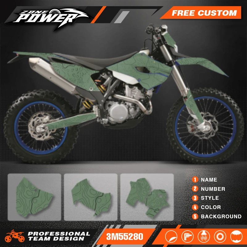 

Powerzone Motorcycle Graphics Decals Sticker Kits for HUSABERG FE TE 2013 2014 Background Custom Number Name 10