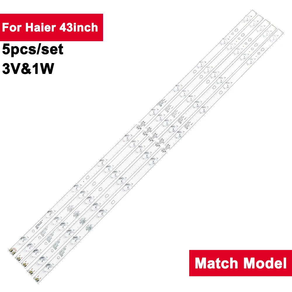 3V Square Lens 854mm Led Backlights Strips For Haier 43inch LED43D10A-ZC14FG-01 5Pcs/Set Backlight Led Tv Parts  Backlight TV