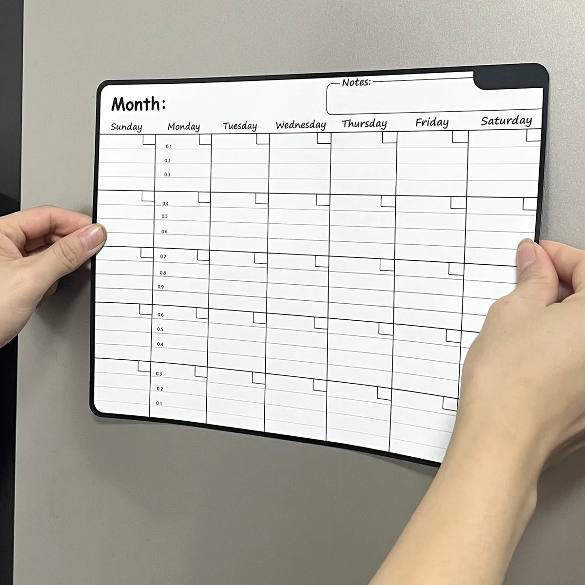 Wochen- und Monatsplaner, Whiteboard, löschbarer magnetischer Kühlschrankaufkleber, Kalender, weicher magnetischer Notizaufkleber, Nachrichtentafel