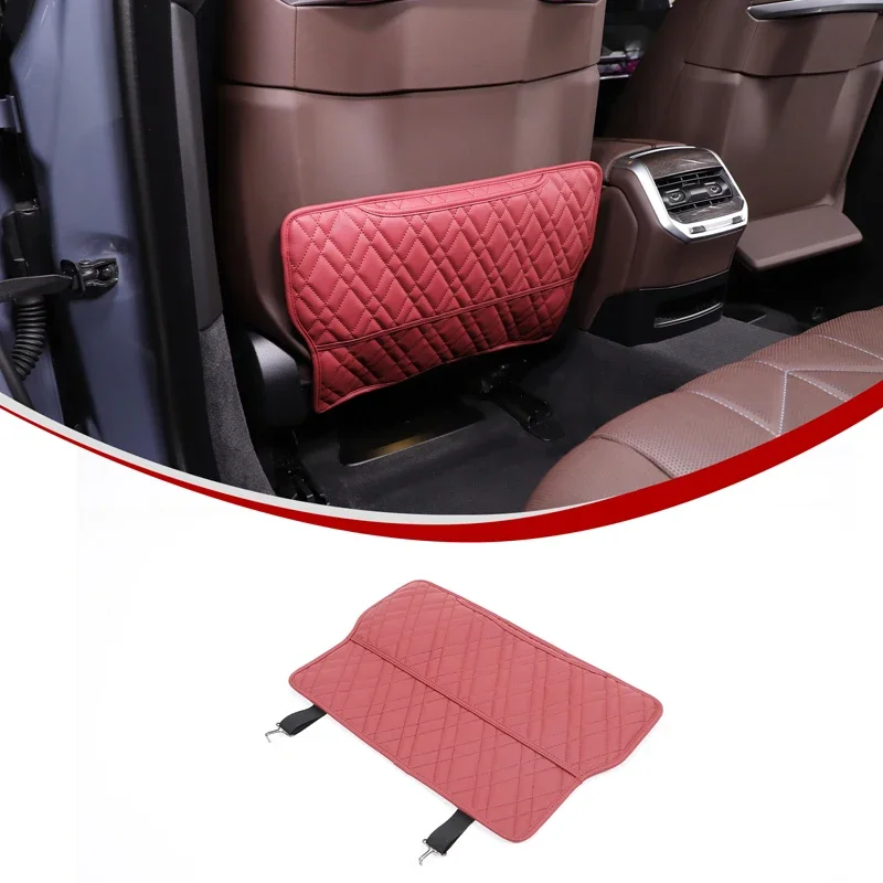 PU Leather Car Drivers Passenger Seat Back Lower Anti Kick Cover Kit For BMW 7 Series G70 2023+ Car Protection Accessories Trim