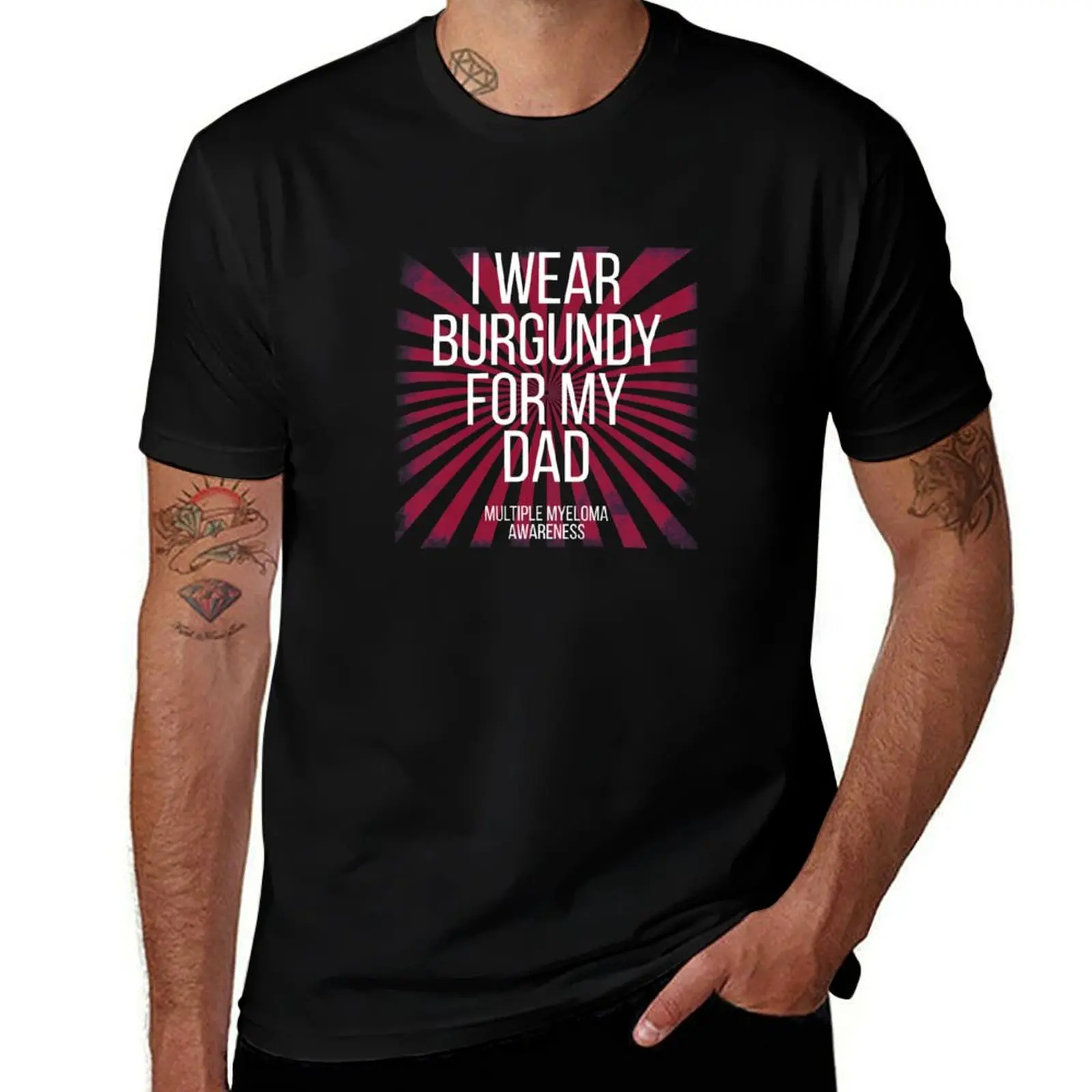 

Cool Multiple Myeloma Awareness Wear Burgundy For My Dad Tee T-Shirt Sweat Absorbing Sports Tee Shirt