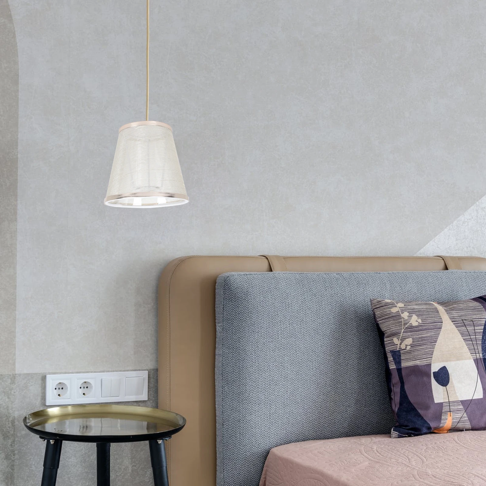 

Retro Lampshade 14cm Transparent Gold Edge Cloth Cover Home Lighting Accessories Wall Decor Lamp Shade Replacement