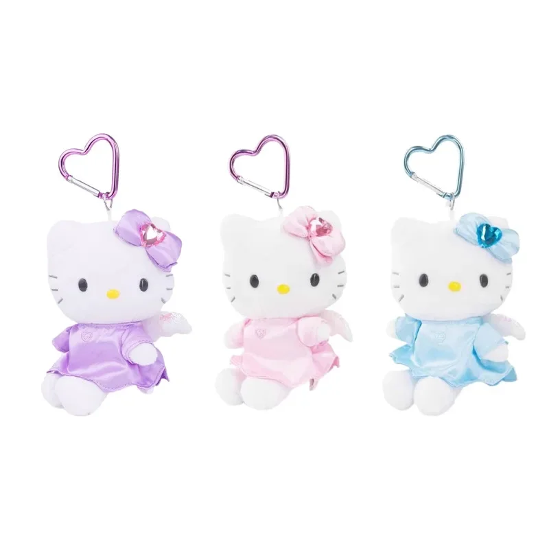 New Kawaii Japanese Cute Sanrios Cupid Angel Hello Kitty Anime Plush Doll Pendant Keychain Cartoon Bag Accessories Toys Gifts