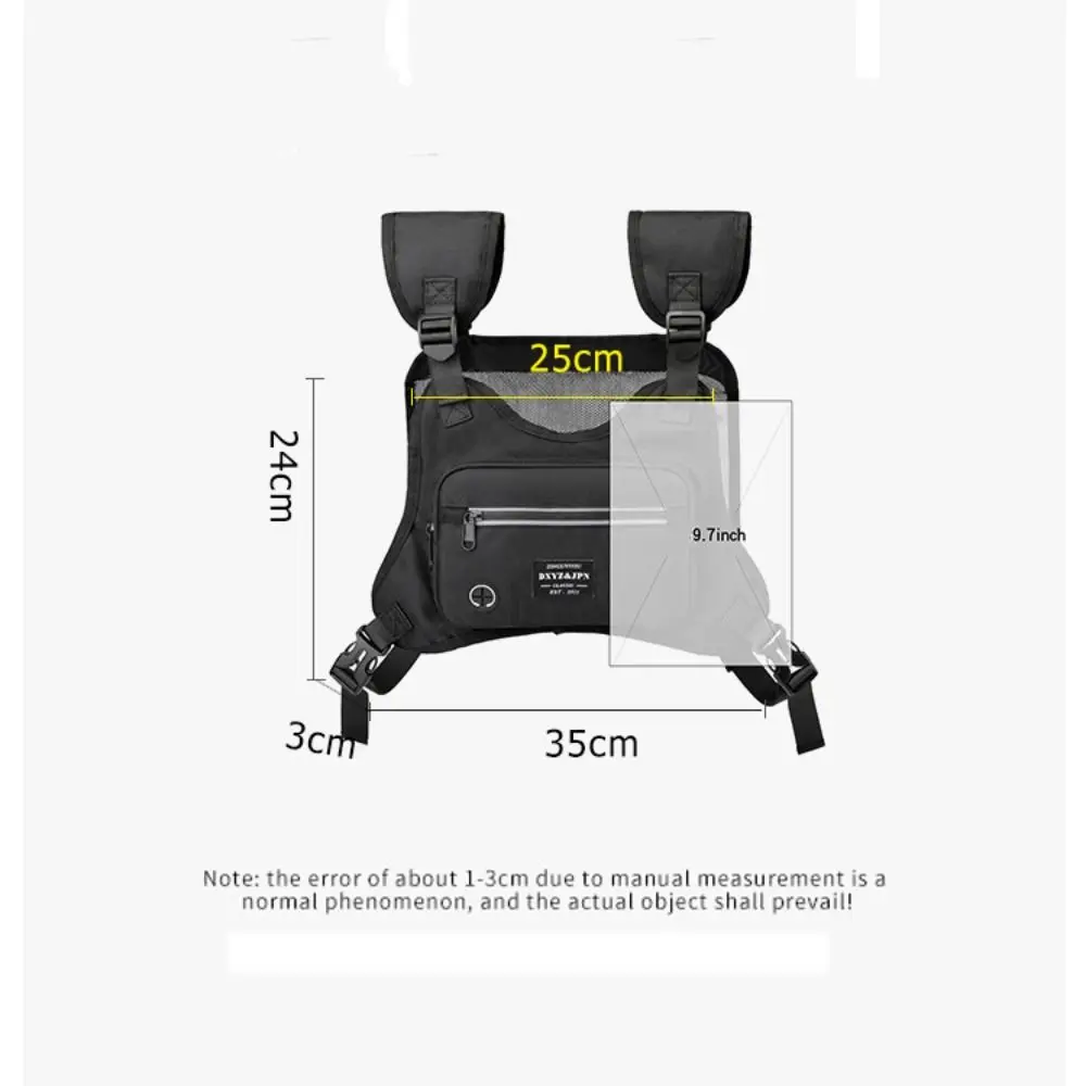 Sac de poitrine décontracté en nylon pour hommes, grande capacité, anti-vol, glaBag respirant avec bande de coulée, sac de sport en plein air