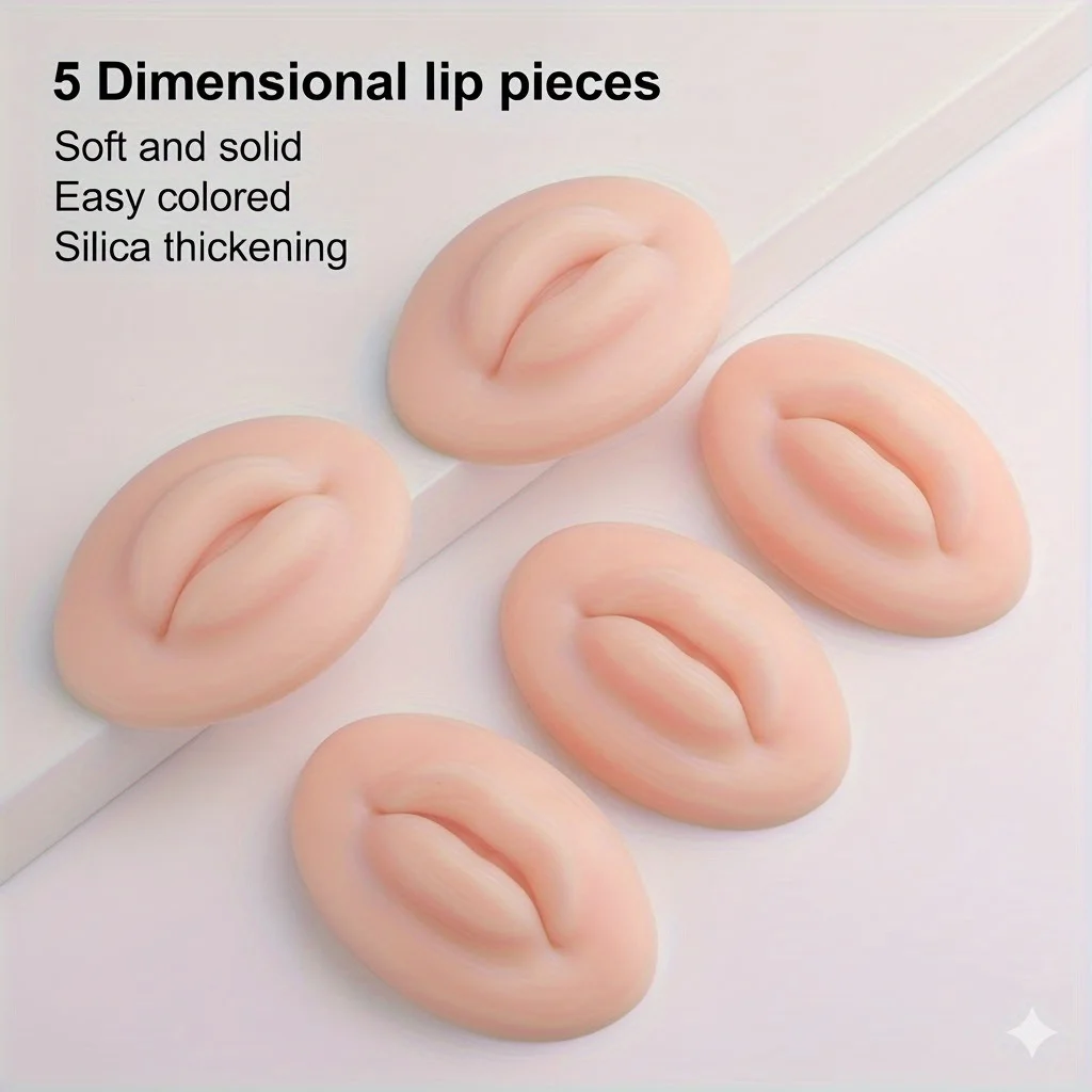 

5pcs Permanent Makeup Practice Lips 3D Silicone Practice Lips for Tattoo Artists Beginners Tattoo Practice Highquality