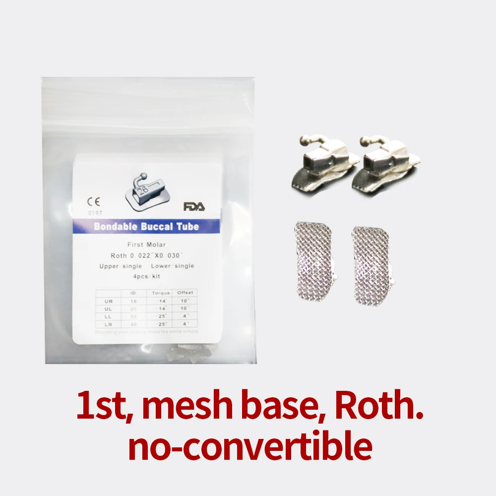 Ready Stock~10/20/50Kits 40/80/200Pcs Mesh Base 0.022 1St Orthodontics Roth Non-Convertible Buccal Tube