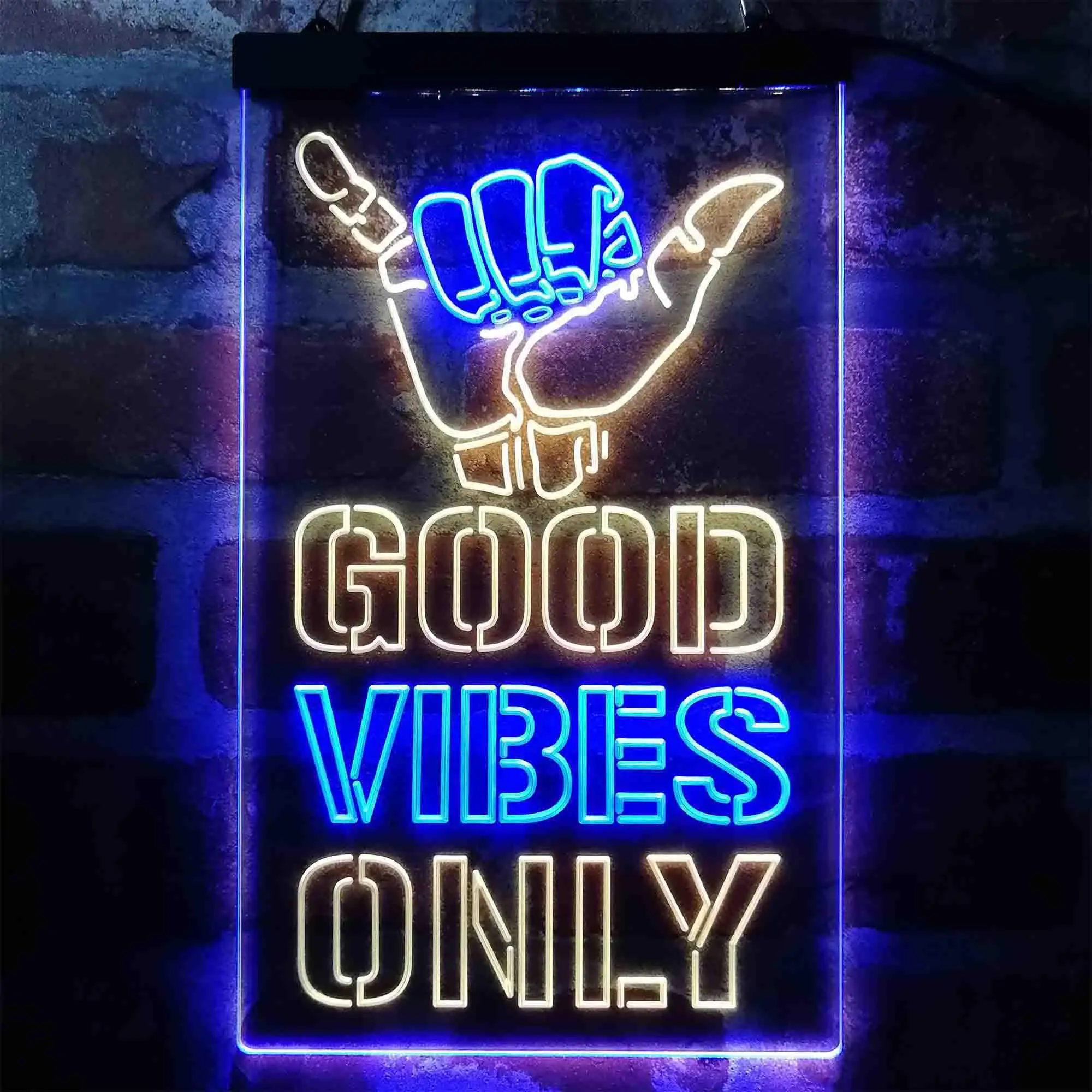 Good Vibes Only Hand Dual-color LED Neon Sign st6-i4009