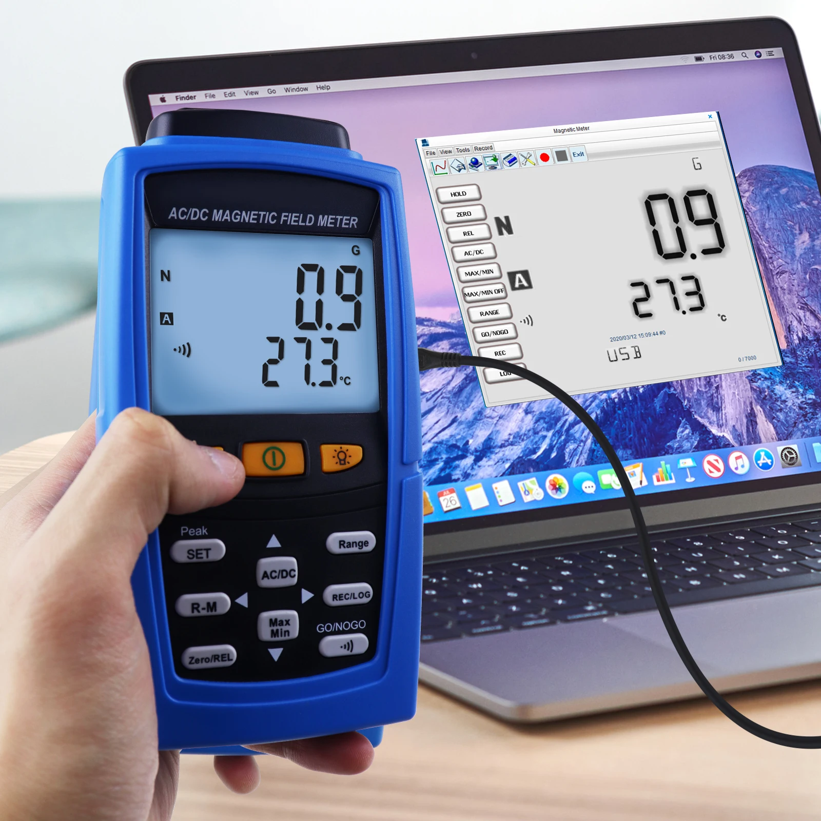 Digital Gaussmeter / Teslameter | 3000mT (30000 Gauss) AC/DC Magnetic Field Meter, Magnetometer for Industrial & Lab Use (OEM)