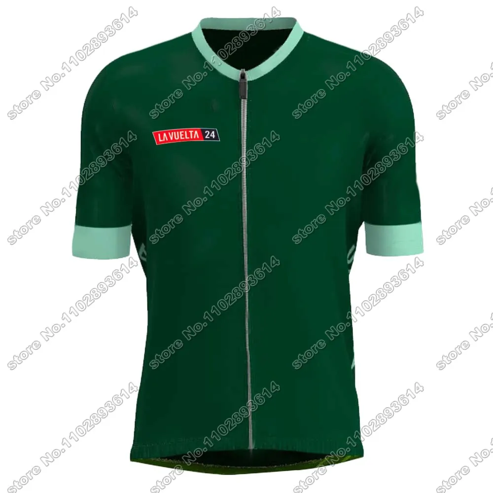 Spain Tour 2024 Cycling Jersey TDF Short Sleeve Red Cycling Clothing Road Bike Green Yellow Shirt Bicycle Tops MTB Wear Uniform