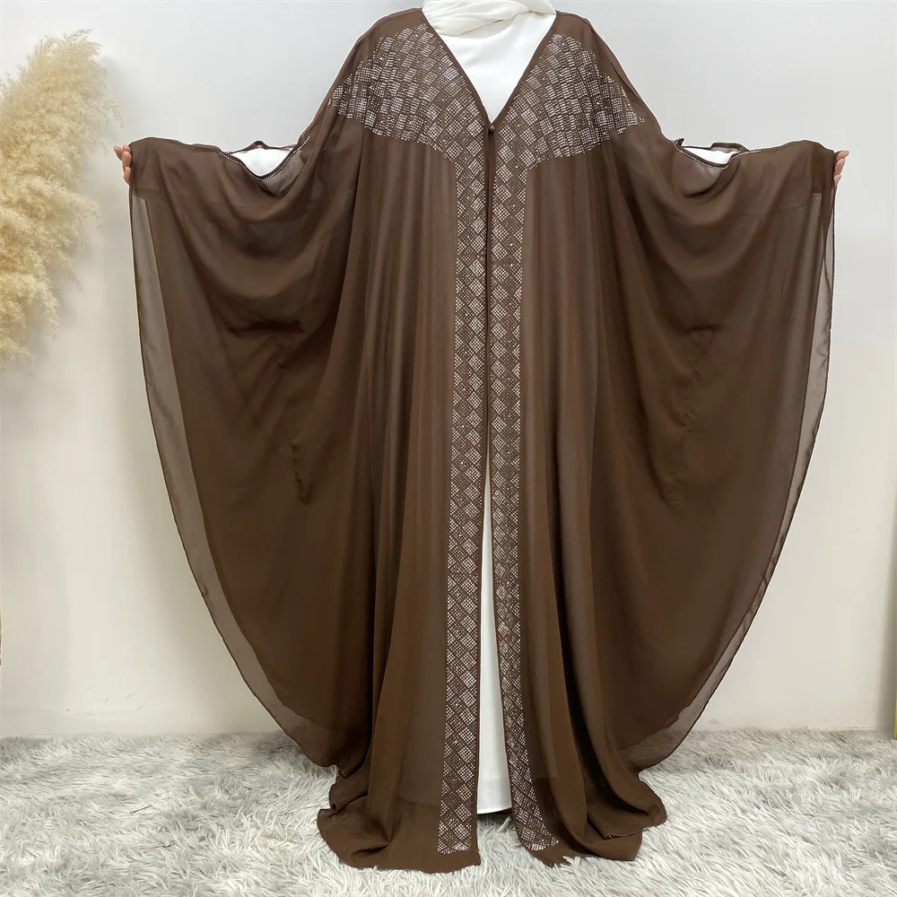 

Muslim Abaya Hot Diamond Elegant and Fashionable Loose Bat Sleeve Robe 6739 Robe Abaya Ramadan Dubai Luxury Islam Elegant