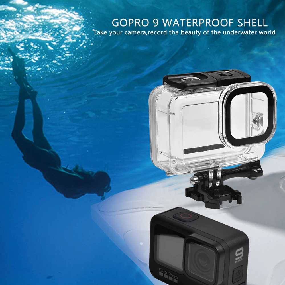 

Seafrogs 40m/130ft Underwater Waterproof Housing Case for Gopro Hero 4 5 6 7 8 9 Scuba Diving Protective Cover Photograhy Kits