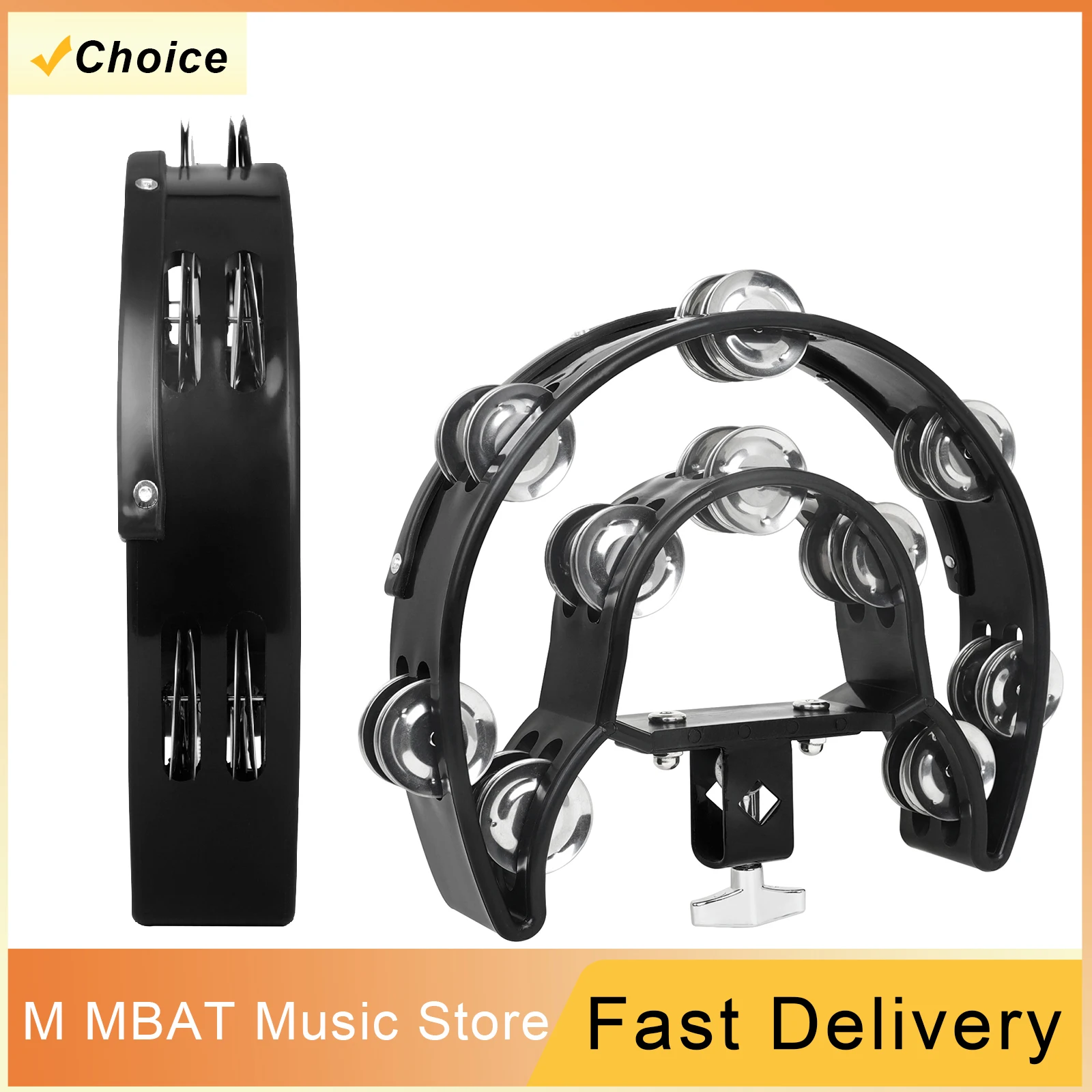 Musical Instrument Rattle - Tambourine Dubbele Rij Handratel Drum Muziekinstrumenten