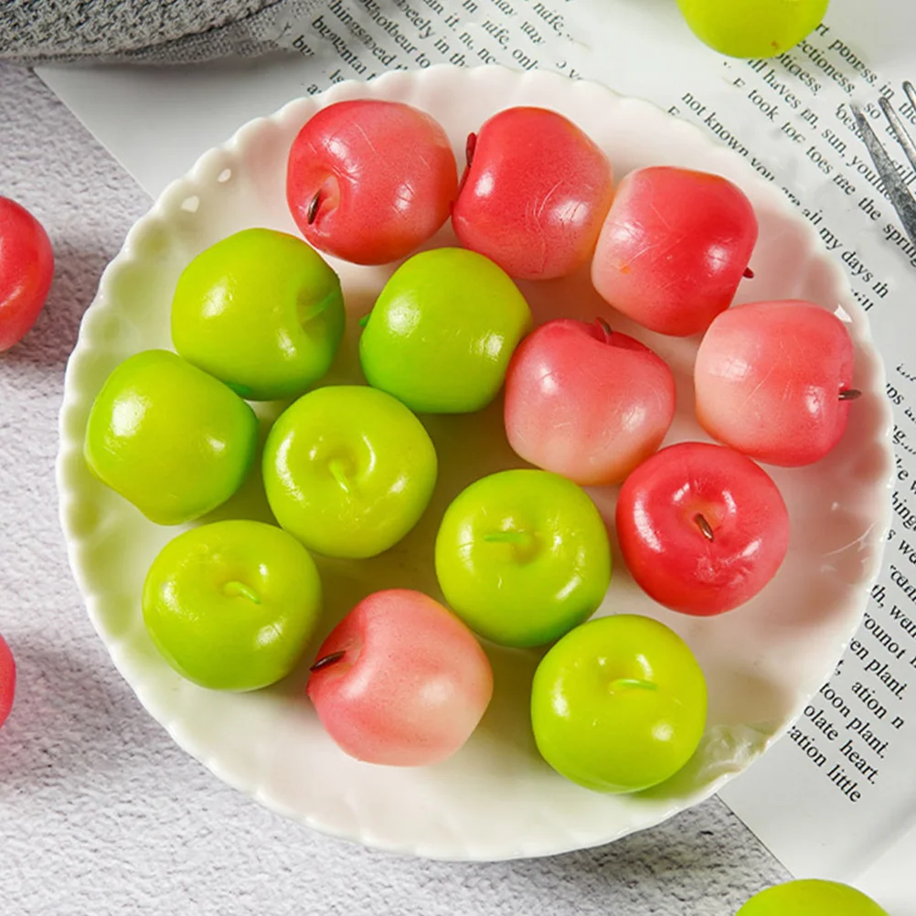 6 Pcs Miniature Simulated Apple Fake Simulation Fruit Decor Small Supermarket Props Artificial Pvc Models