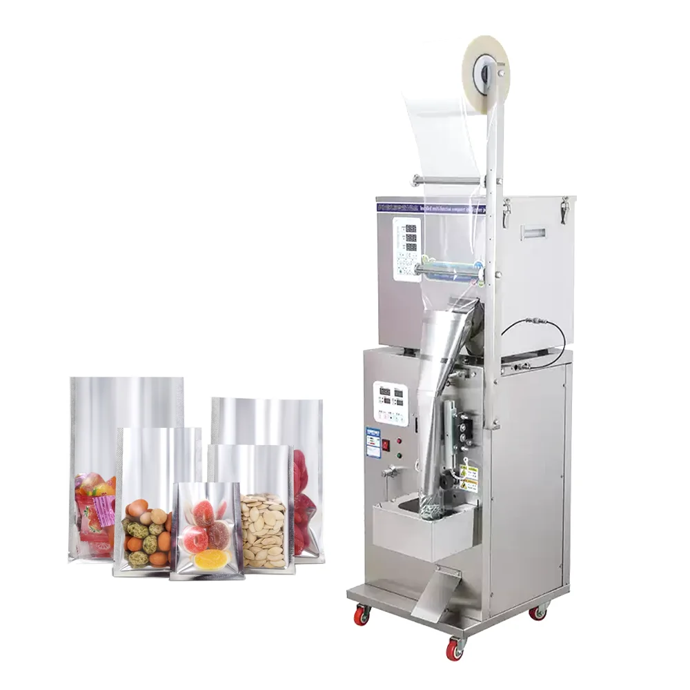 -oo Automatic Granule Powder Pouch Weighing Filling Packing Machine for Flour Dried Fruit Rice Seasoning Small Scale Production