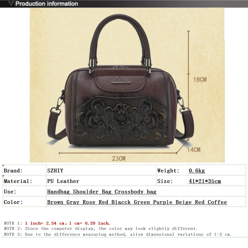 Vintage Women Handbag Luxury Designer Shoulder Bag 3D Relief Printed Handbag Office Medium Crossbody Bag Gifts for Mom Sac Luxe