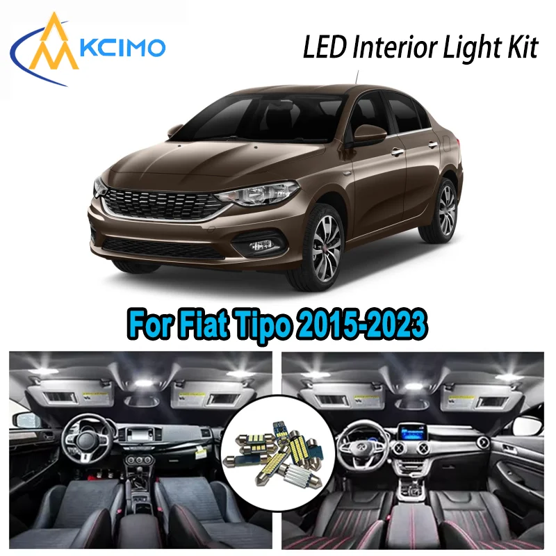 

High-Quality LED Interior Kit for Fiat Tipo 2015-2023 2017 2018 2019 2020 Premium Error-Free Dome Map Trunk Automotive Lamps