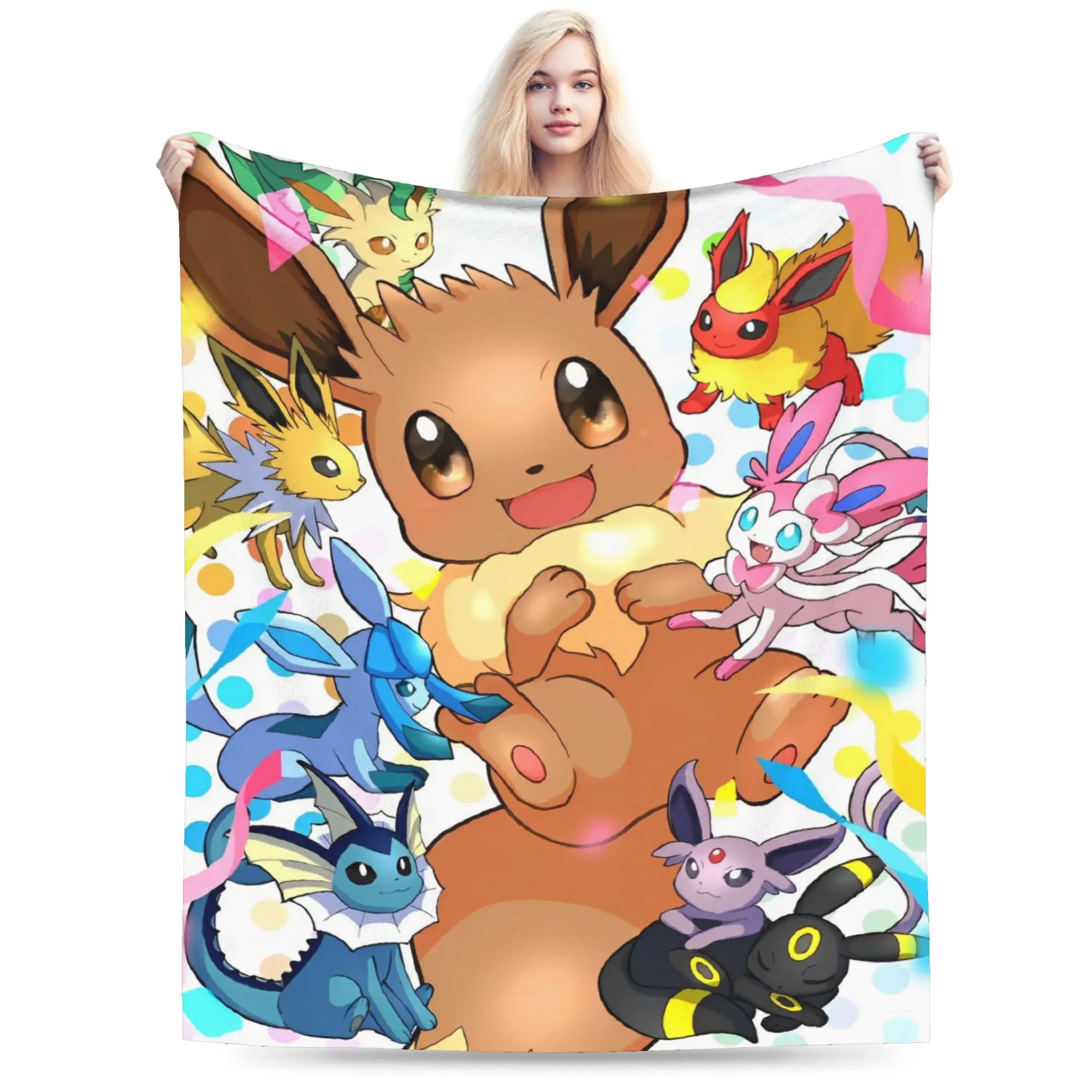 Japanese Anime Pikachu Simple Super Warm Blanket Pokemoned Plush Throw Blanket Novelty Couch Chair Flannel Bedspread Bed Cover