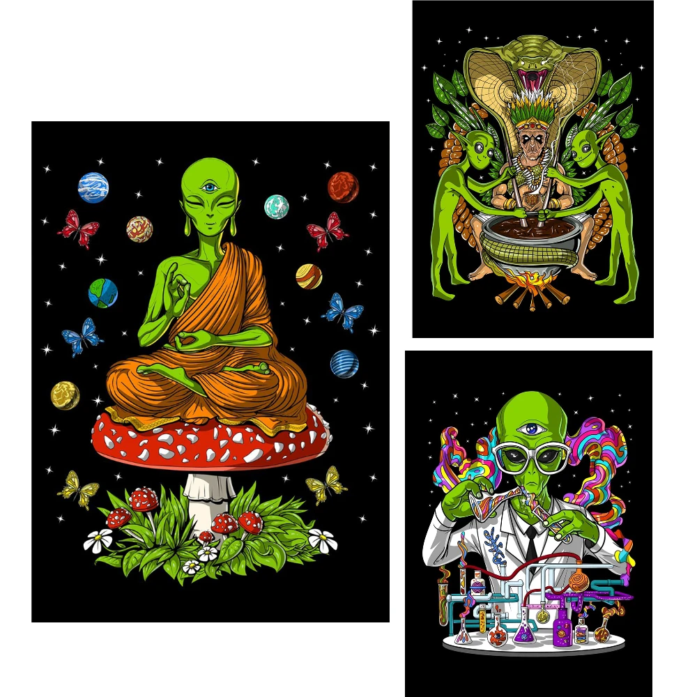 

500/1000/1200/2000PCS Jigsaw Puzzles Alien Life Family Activity Games for Gameroom Bedroom Home Decor Gift