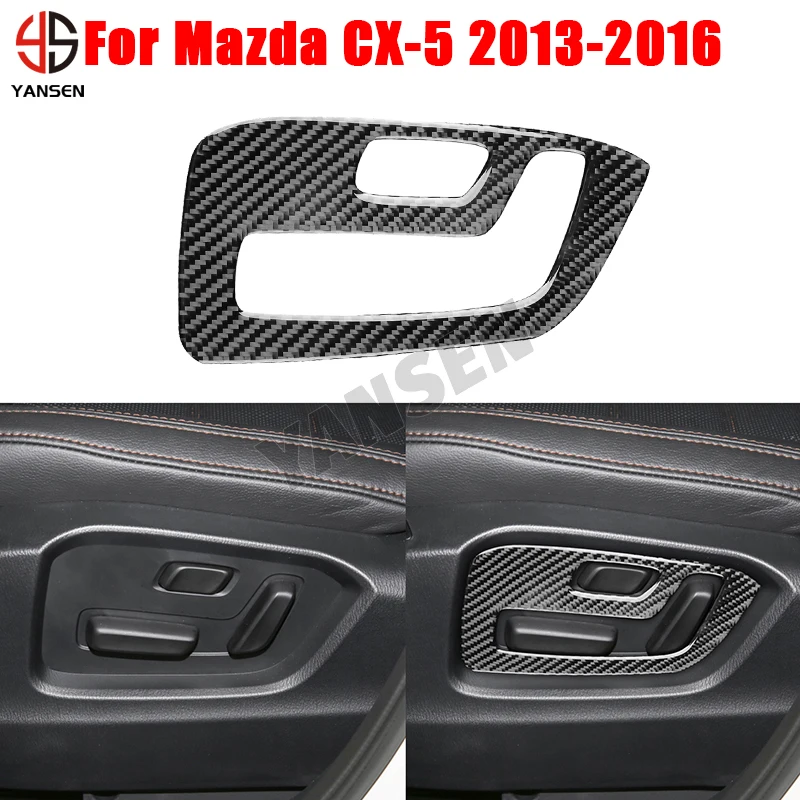 

Car Electric Seat Panel Decoration Cover Carbon Fiber For Mazda CX5 2013-2016 Auto Interior Accessories