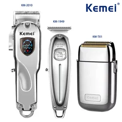 Kemei KM-2010 KM-1949 KM-TX1 Professional Metal Body Hair Clipper Electric Trimmers Rechargeable Men's Shaver Gold and Sliver