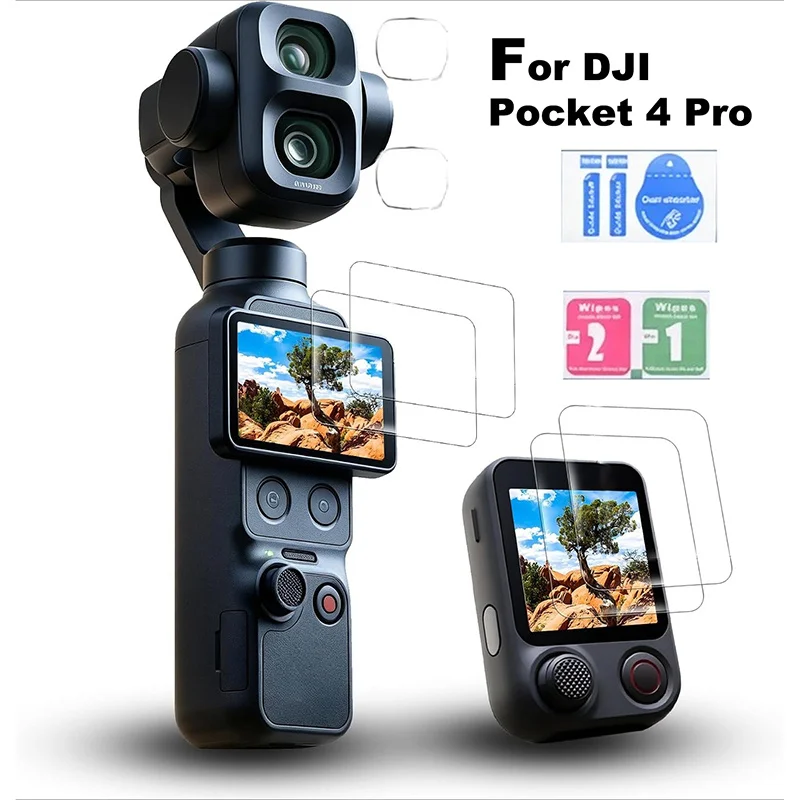 9H HD Tempered Glass Anti-Scratch Screen Film Compatible with DJI Osmo Pocket 4 Pro Camera Remote Gimbal Protector Parts