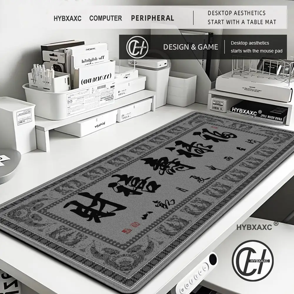 Japanese style Mouse Pad HD Extended Keyboard Mats Large  XXL calligraphy brush writing blessing words for office use Mousepad