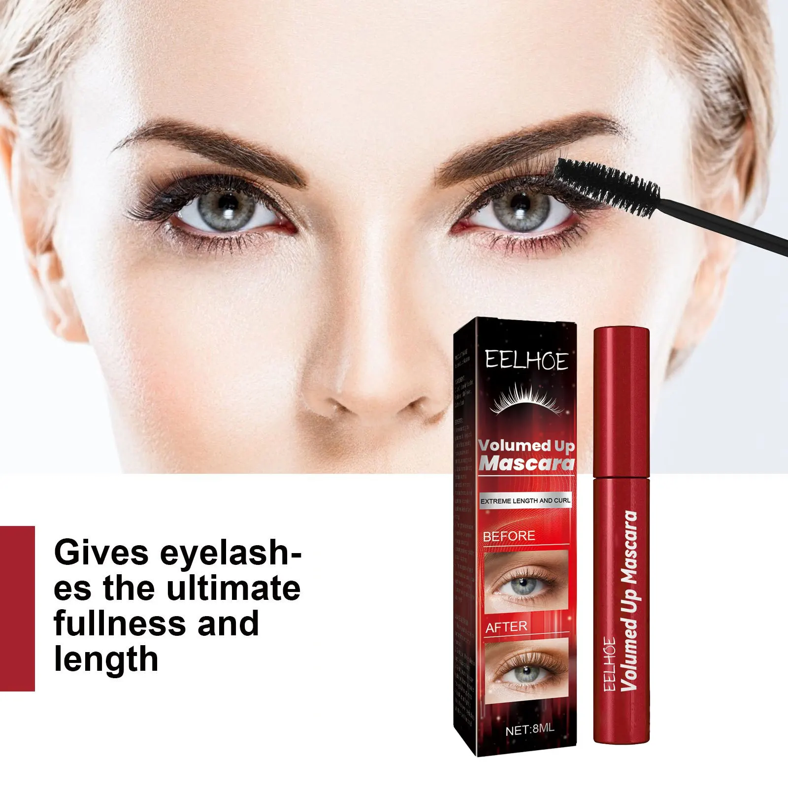 EELHOE Volumed Up Mascara À Prova D' Água Curl Grosso Alongamento Cílios Levantamento Cílios Hidratante Mascara Natural Maquiagem Produtos