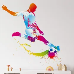 Large Dazzling Soccer Flyers Wall Stickers, Removable Vinyl, Home Decor, Living Room, Bedroom