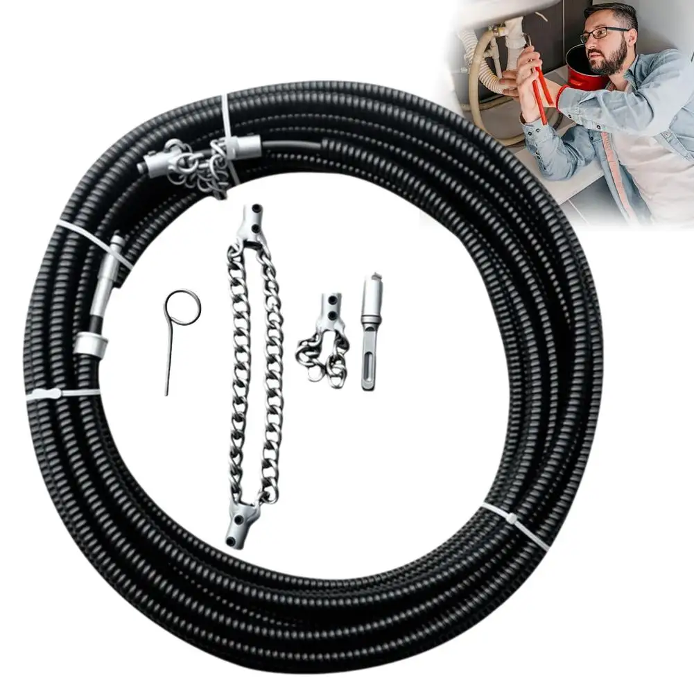 Electrical Drain Cleaner Dredging Sewer Special Tool Tool Solid Chain Dredging Spring Oil Stain Blocking Pipeline Dredging Tool