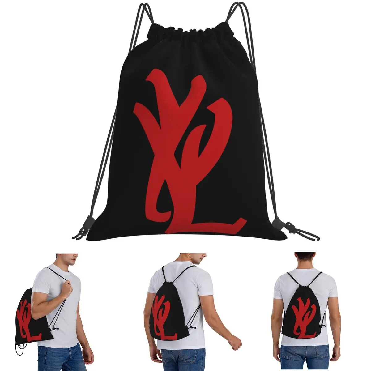 

Rapper Playboi Carti YVL Red Logo Backpacks Casual Drawstring Bags Storage Bag Book Bags for Man Woman School