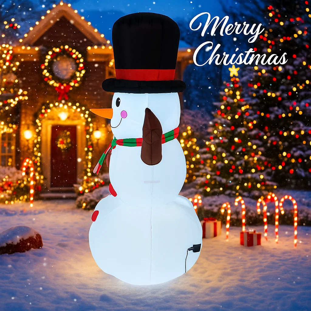 5.2FT LED نفخ عيد الميلاد ساحة ديكور ثلج لعبة هدية عيد الميلاد في الهواء الطلق ديكورات المنزل عطلة ديكور حلية لوازم احتفالية