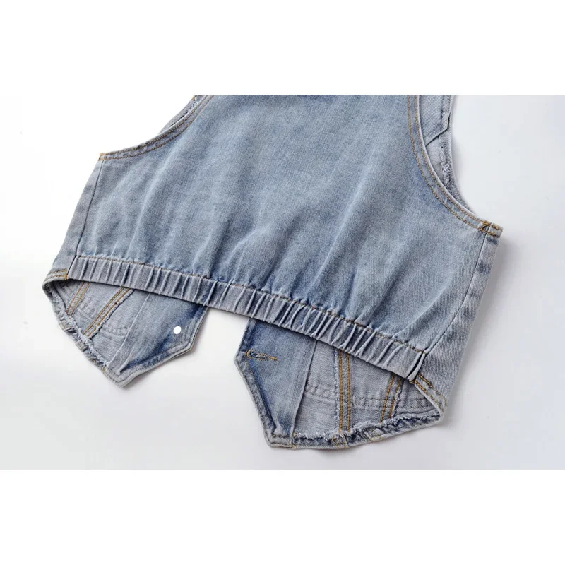 Frühling Dünne Kurze Abnehmbare Kapuze Denim Weste Frauen Große Tasche Weste Ärmellose Jacke Koreanische Waschen Blau Jeans Weste Weibliche
