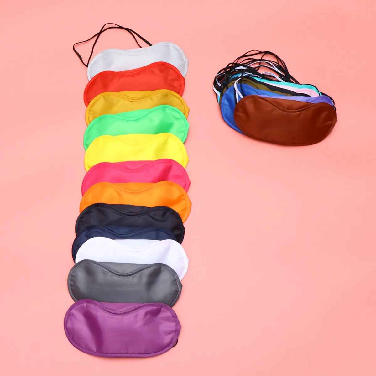 21Pcs Comfortable Light Blocking Sleep Eye Mask Elastic Band Soft Fabric for Travel Home Hotel Meeting Train Beach Party