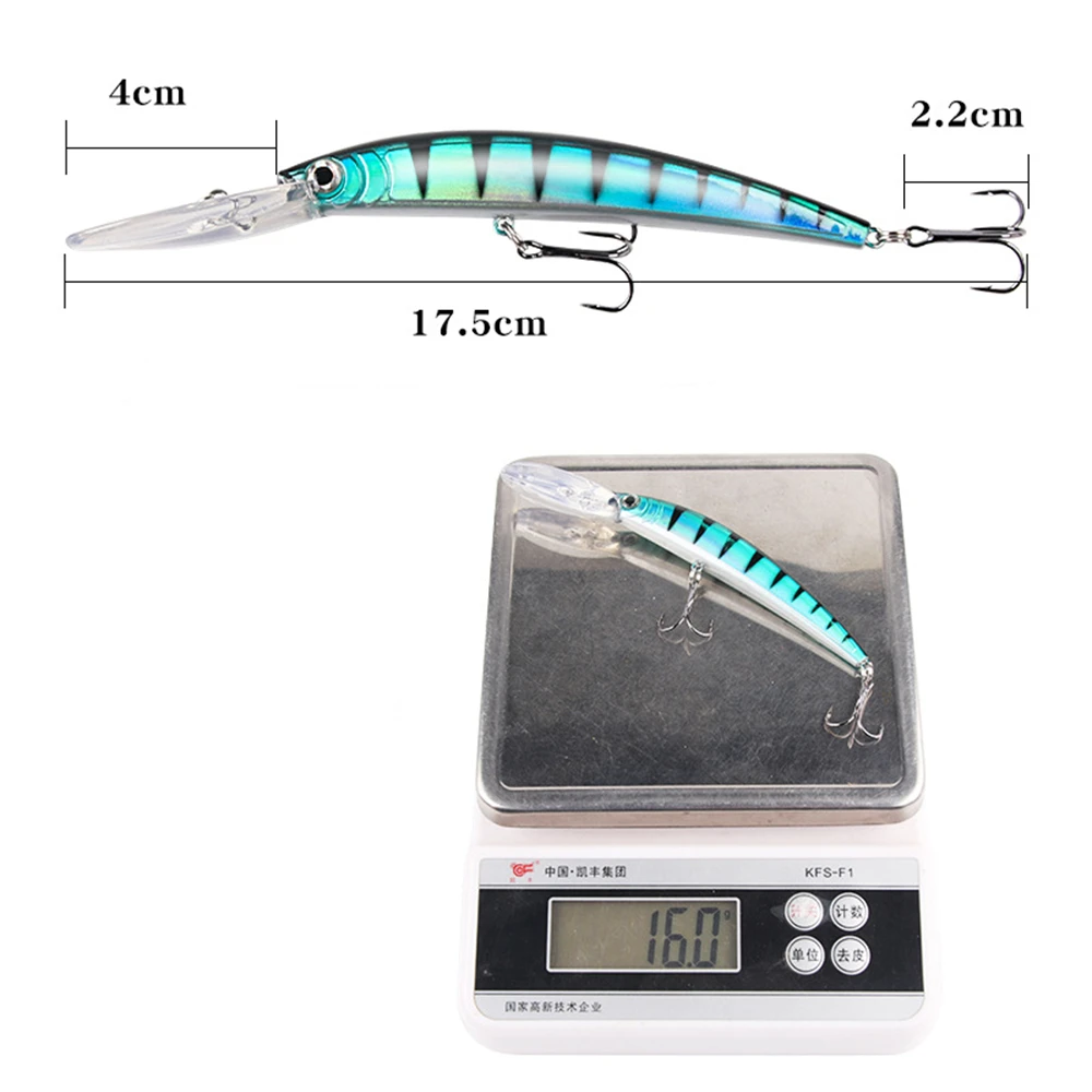 1PCS Bionic Minnow Fishing Lure Bass Trolling Artificial Hard Bait 17.5cm 16g Crankbait Wobblers 3D Eyes for Fishing Carp Pesca