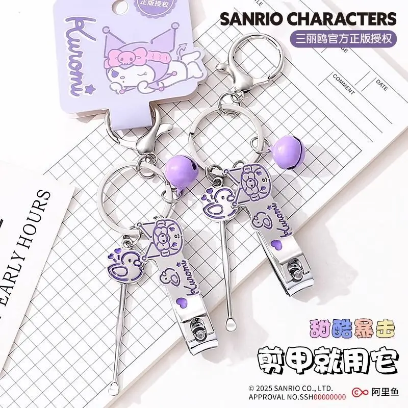 

Kawaii Kuromi Cinnamoroll My Melody Sanrio Cute Cartoon Nail Clipper Kids Student Nail Clippers Key Chain Gift for Kids