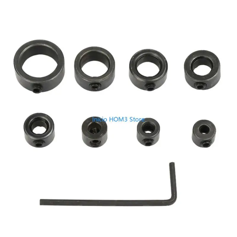 A5YD Professional 8PCS 드릴 비트 깊이 스톱 칼라 조절 가능한 포지셔너 한계 링