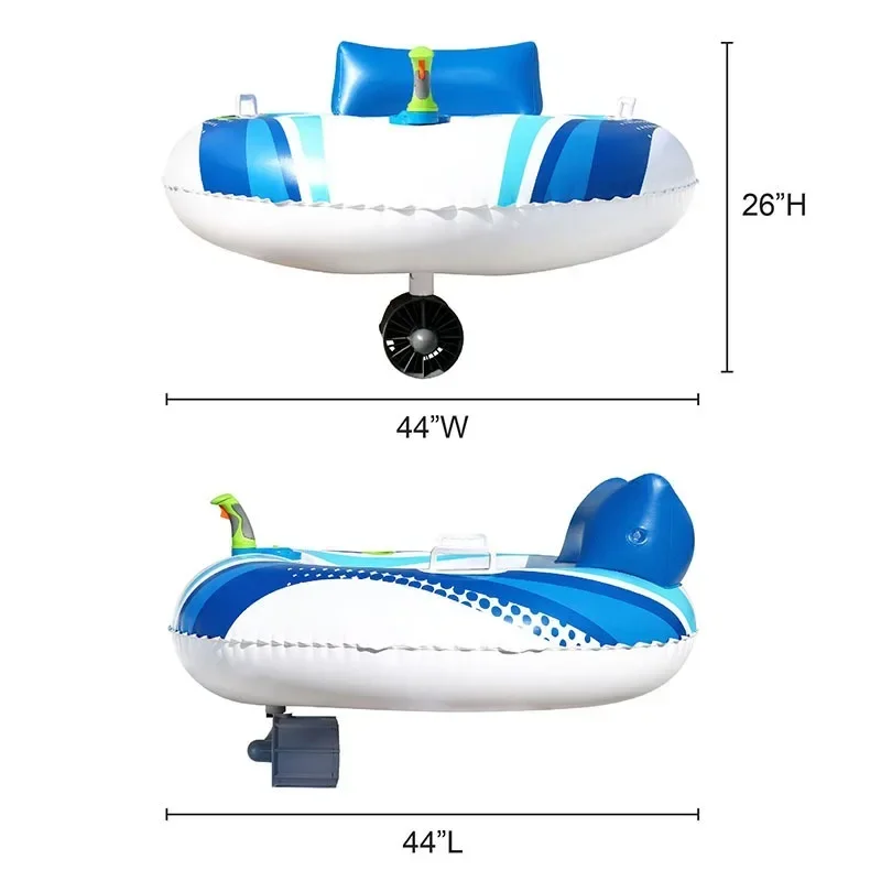 Electric inflatable swimming ring floating recliner battery powered inflatable motorboat built-in motor - view 4