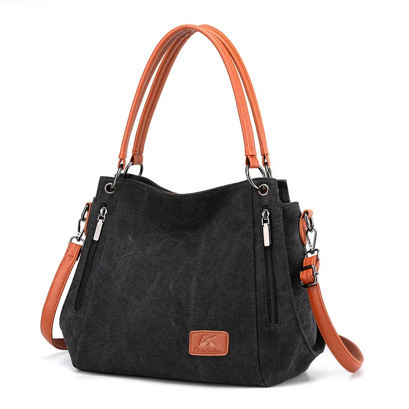 Bolsos de hombro simples con mochila cruzada de cuero, bolso de mano de viaje versátil de gran capacidad, bolsos de lona de moda para mujer, nuevo