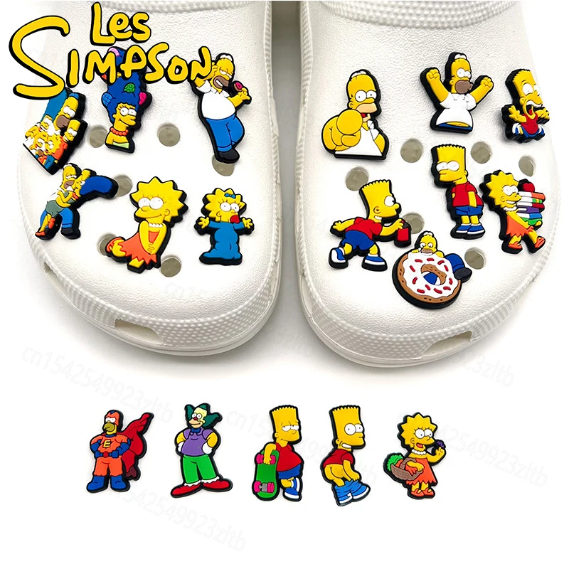 

1set Funny Cartoon Comedy Simpsons Charms Family Characters PVC Fashion Sandals Pin DIY Accessories Decorate Boys Kids Gifts