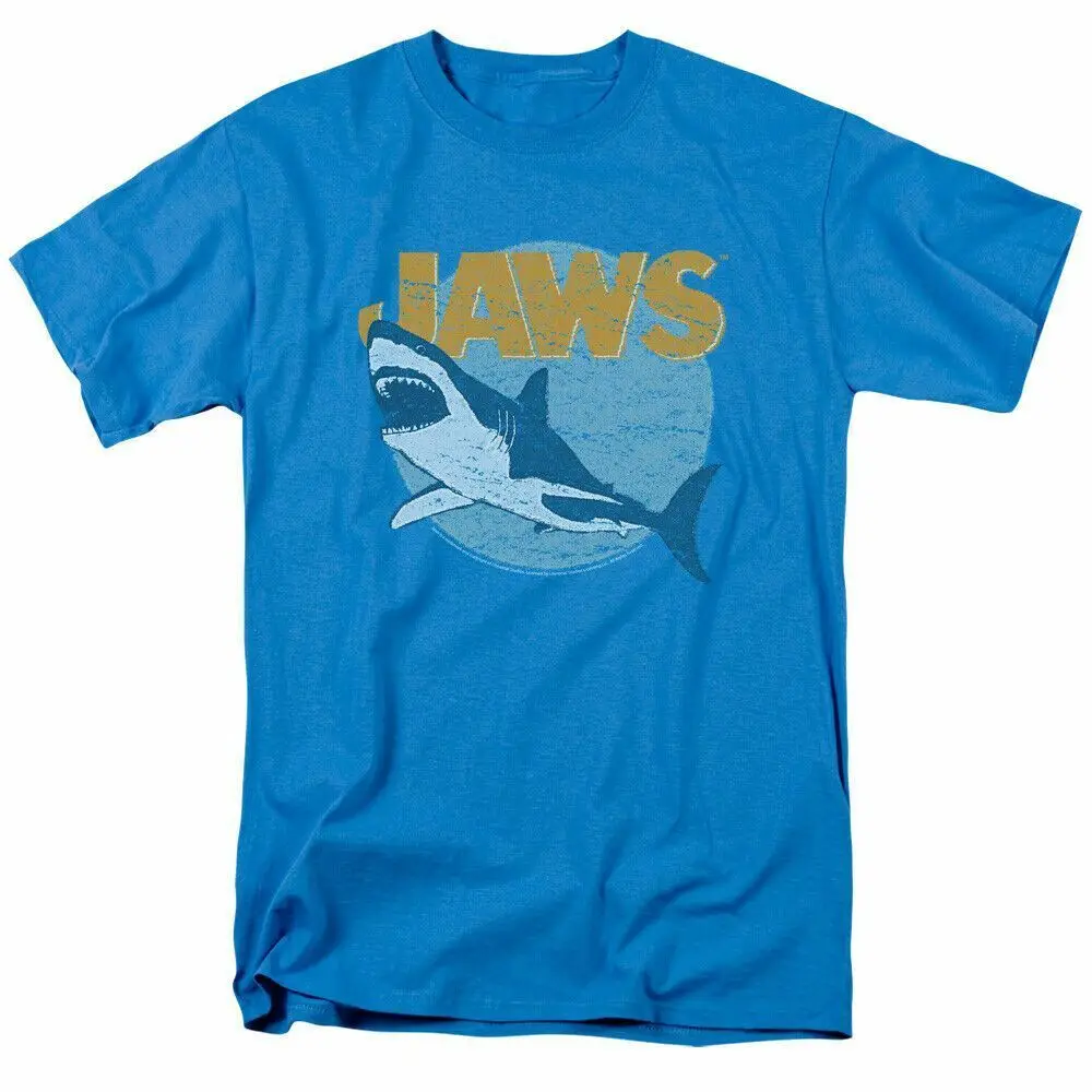 

Jaws Day Glow T Shirt Licensed Shark Movie Retro Tee Classic New Turquoise