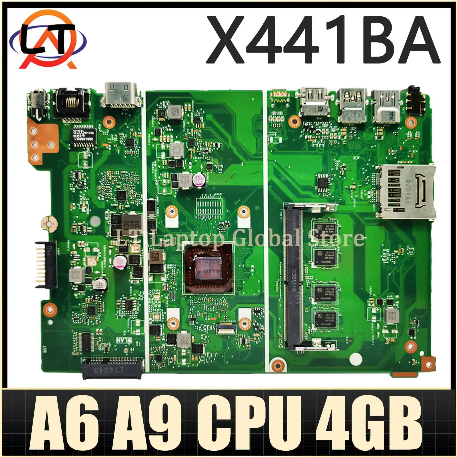 

X441BA Mainboard For ASUS X441B A441B K441B F441B Laptop Motherboard A6 A9 CPU 4GB-RAM