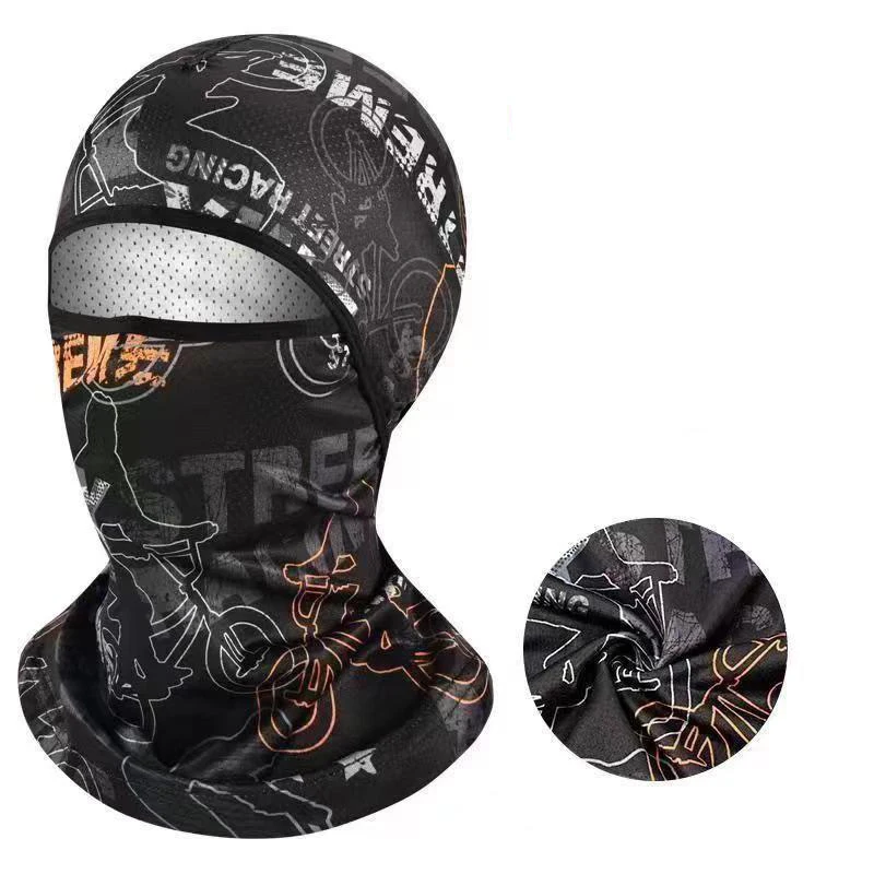 AliExpress NONE Summer Cool Balaclava Ice Silk Cycling Full Face Cap Sun Anti-UV Protection Sports Face Cover Headwear Bike Motorcycle Men's Hat