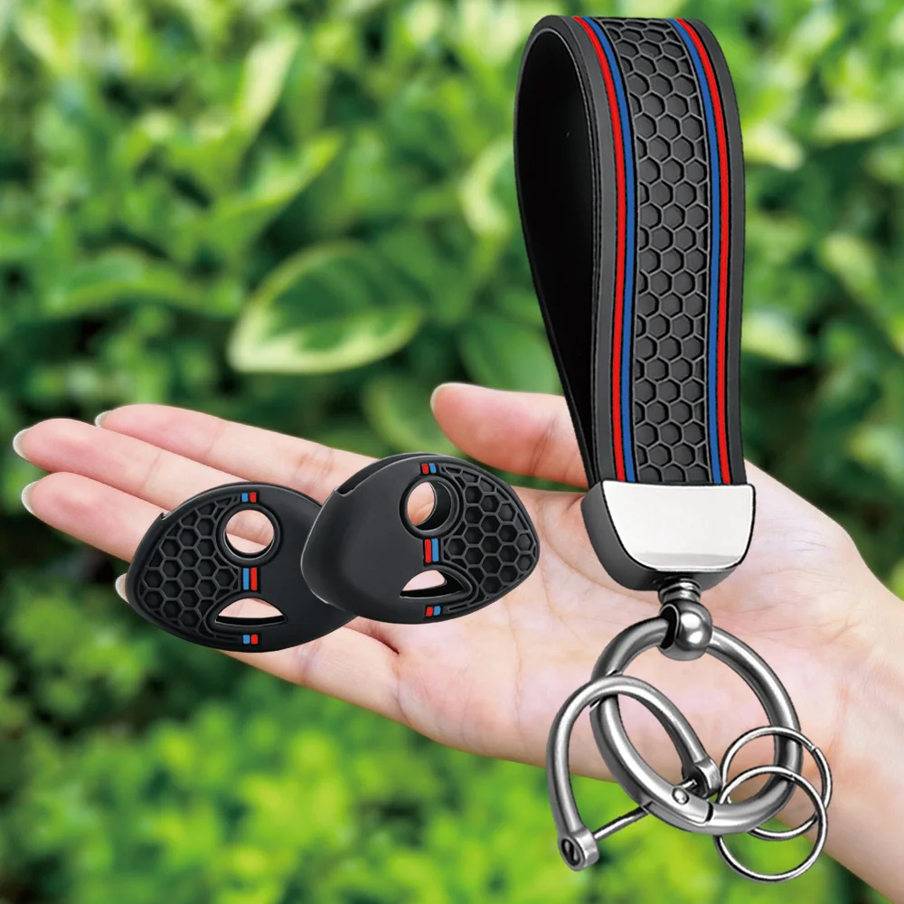 For BMW K1200R K1200S R1200RT K1300R K1300S S1000RR F650GS F800GS F800ST Silicone Motorcycle Keyring Key Chain Cover Case Shell