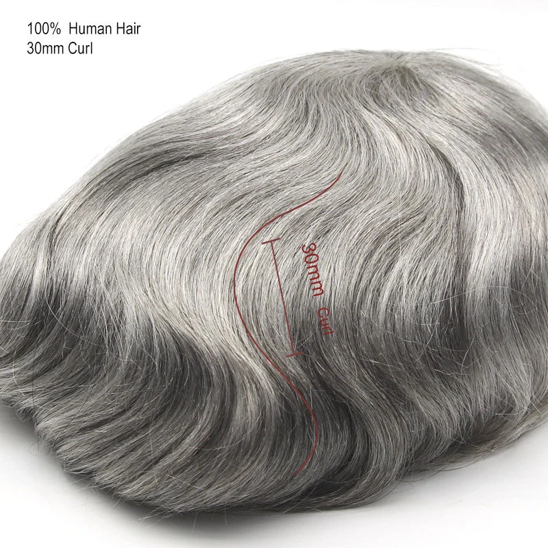 Male Hair Capillary Prosthesis Thin Skin 0.03-0.04mm V-loop Knotless Pu Toupee 100% Human Hair Men Wigs Durable Wigs For Men