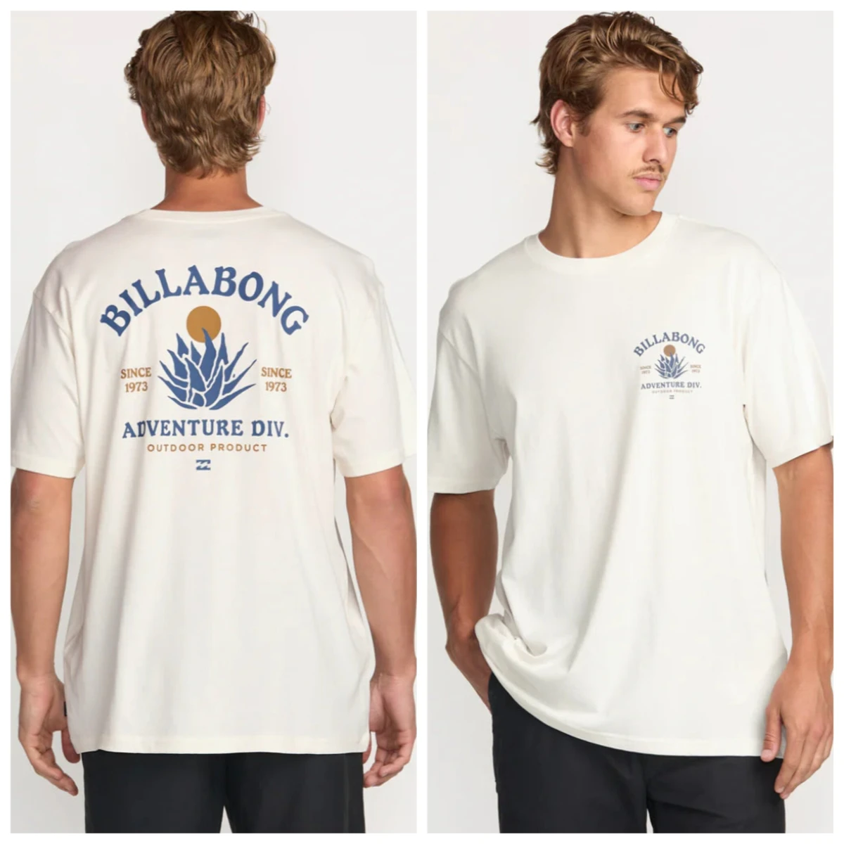 

2026 Summer Billabong Men's Pure Cotton T-Shirt, Casual Diving Style, Y2K Street Wear Short Sleeve Tops