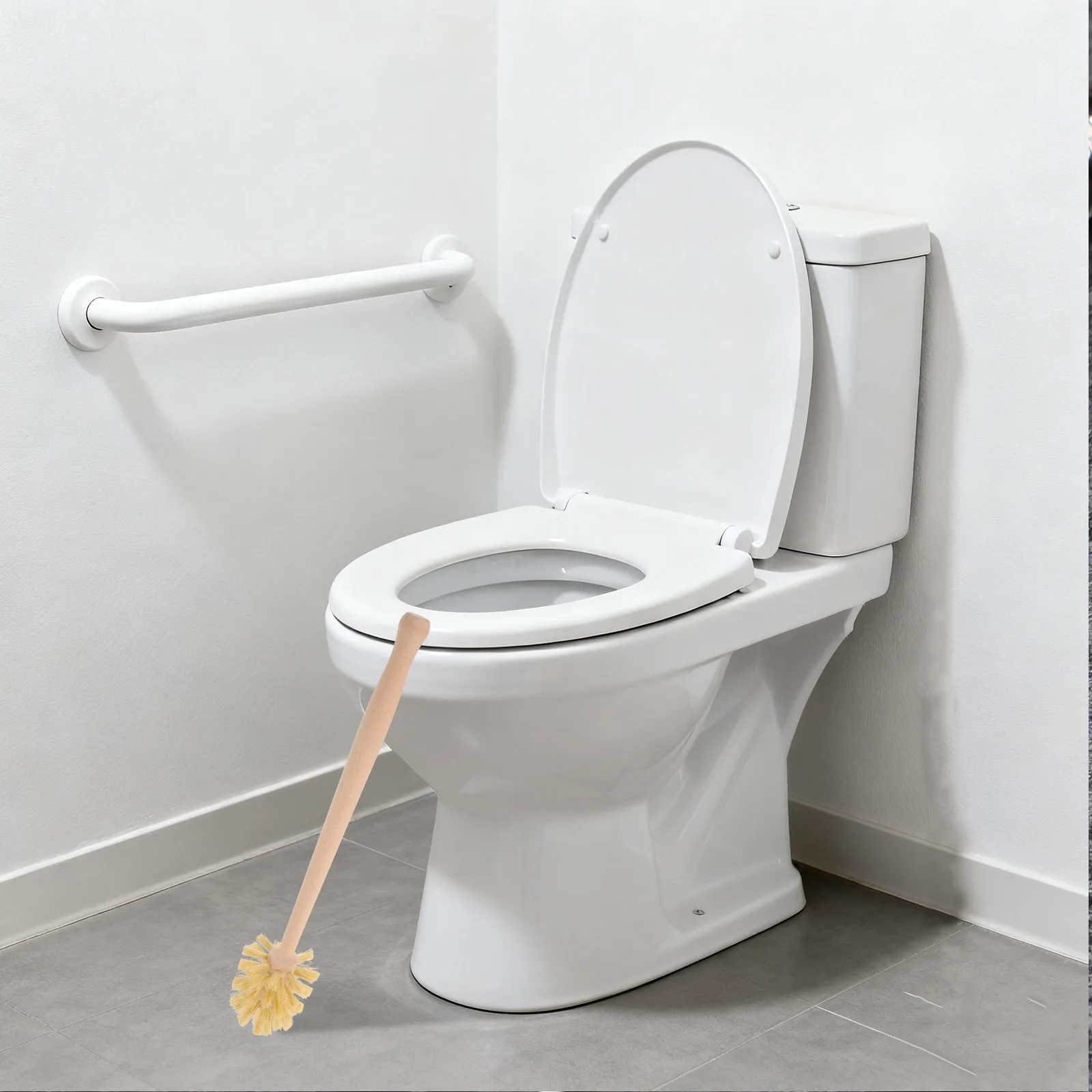 

Набор из 3 щеток для унитаза с длинной деревянной ручкой и сизалевой щетиной для глубокой очистки унитазов в ванных комнатах, отелях и общественных туалетах